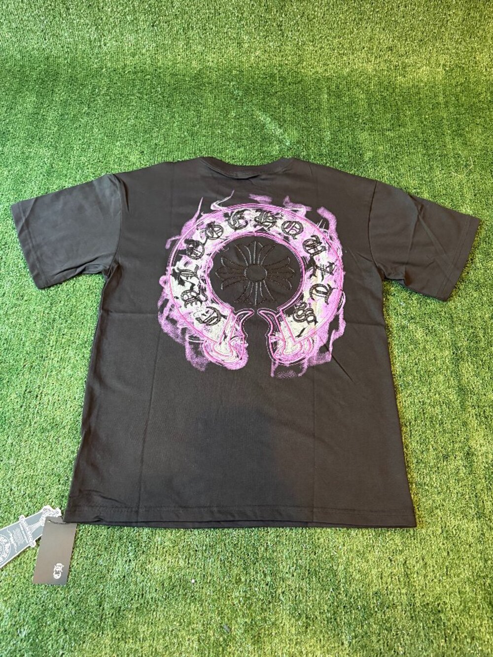 Chrome Hearts Black Purple Horseshoe Graphic Tee